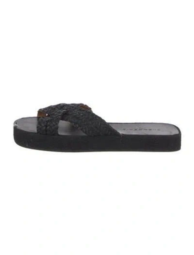 Pre-owned Robert Clergerie Leather Slides In Black