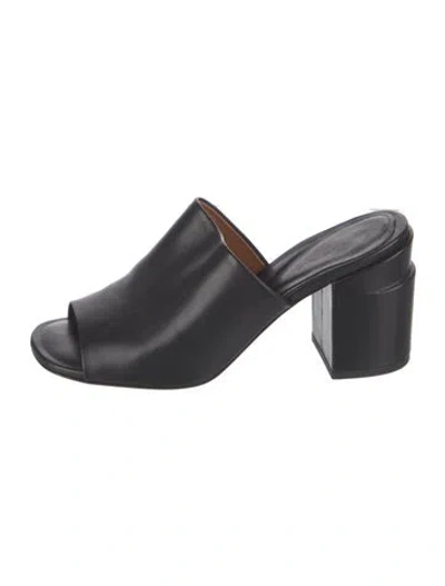 Pre-owned Robert Clergerie Leather Slides In Black