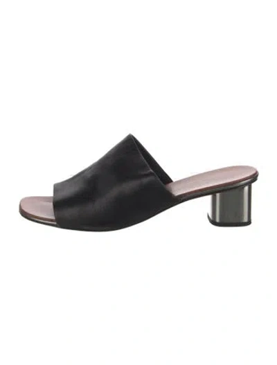 Pre-owned Robert Clergerie Leather Slides In Black