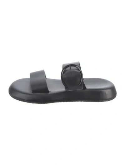 Pre-owned Robert Clergerie Leather Slides In Black