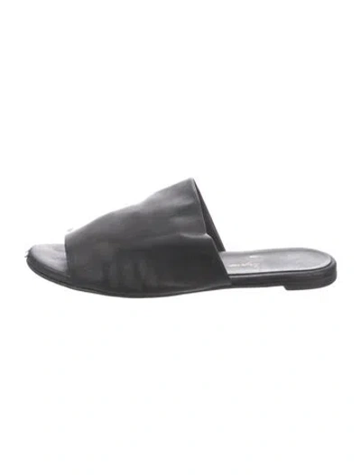 Pre-owned Robert Clergerie Leather Slides In Black