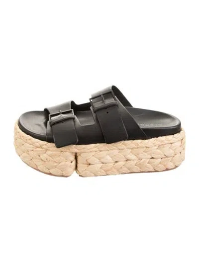 Pre-owned Robert Clergerie Leather Slides In Black