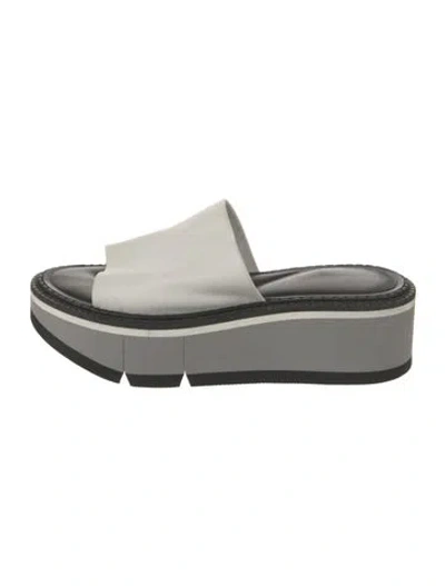 Pre-owned Robert Clergerie Leather Slides In Black/grey