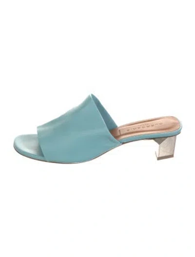 Pre-owned Robert Clergerie Leather Slides In Blue