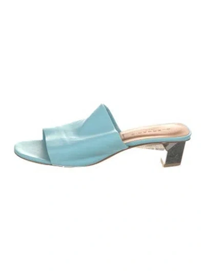 Pre-owned Robert Clergerie Leather Slides In Blue