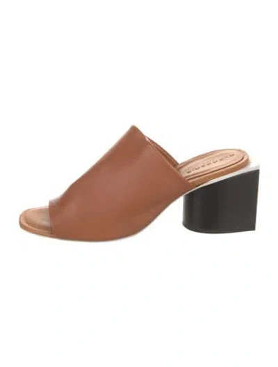 Pre-owned Robert Clergerie Leather Slides In Brown