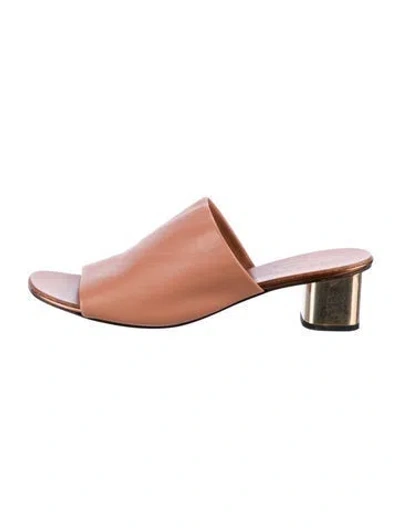 Pre-owned Robert Clergerie Leather Slides In Brown