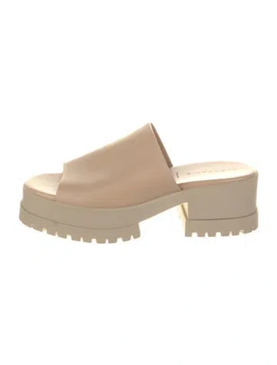 Pre-owned Robert Clergerie Leather Slides In Brown