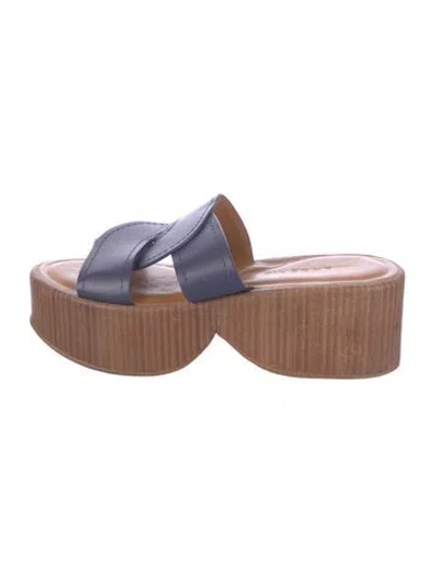 Pre-owned Robert Clergerie Leather Slides In Brown