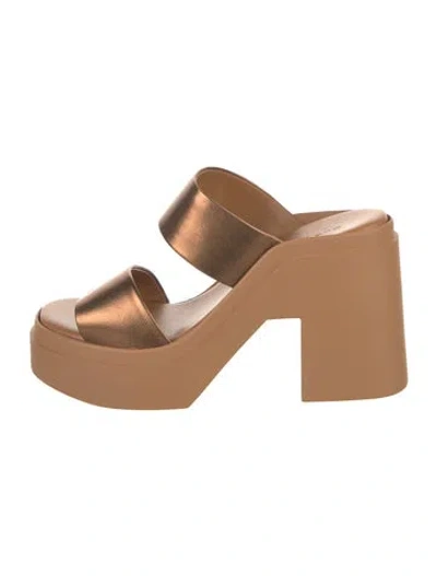 Pre-owned Robert Clergerie Leather Slides In Brown