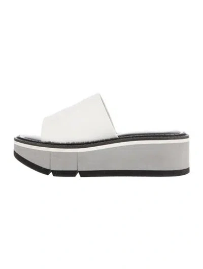 Pre-owned Robert Clergerie Leather Slides In Gray