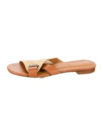 Pre-owned Robert Clergerie Leather Slides In Neutral