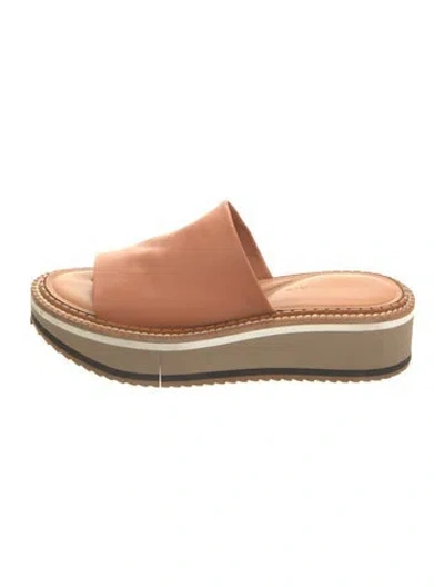 Pre-owned Robert Clergerie Leather Slides In Neutral