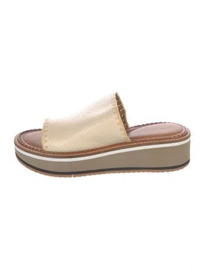 Pre-owned Robert Clergerie Leather Slides In Neutral
