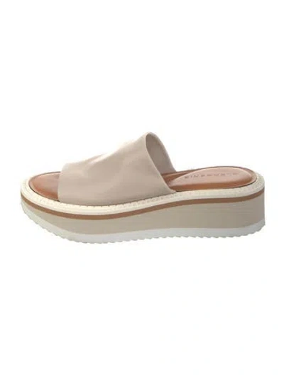 Pre-owned Robert Clergerie Leather Slides In Neutral