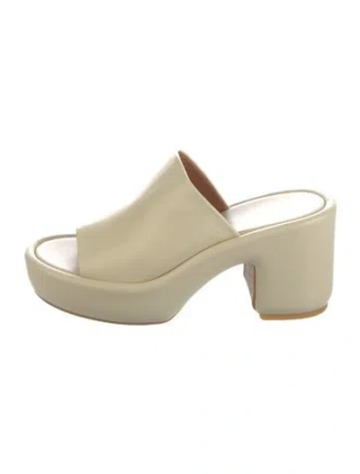 Pre-owned Robert Clergerie Leather Slides In Neutral