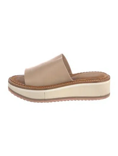 Pre-owned Robert Clergerie Leather Slides In Neutral