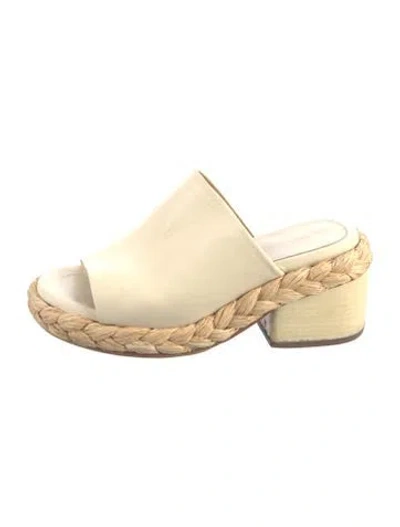 Pre-owned Robert Clergerie Leather Slides In Neutral