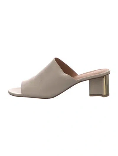 Pre-owned Robert Clergerie Leather Slides In Neutral