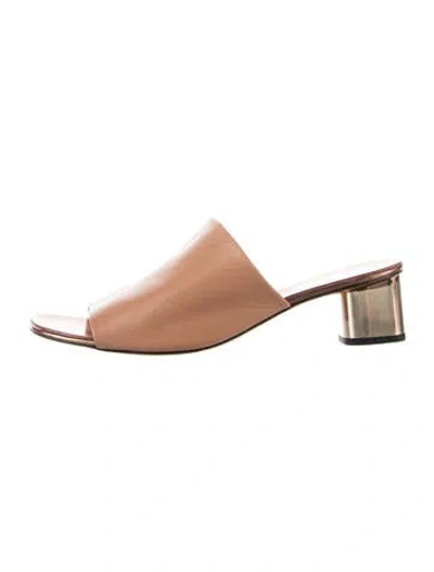 Pre-owned Robert Clergerie Leather Slides In Neutrals
