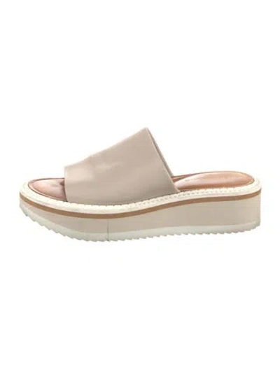 Pre-owned Robert Clergerie Leather Slides In Neutrals