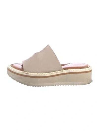 Pre-owned Robert Clergerie Leather Slides In Neutrals