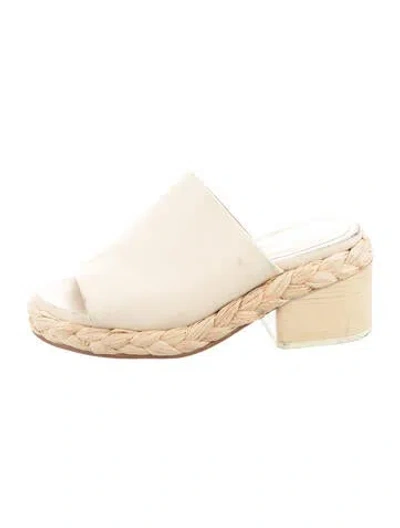 Pre-owned Robert Clergerie Leather Slides In Neutrals