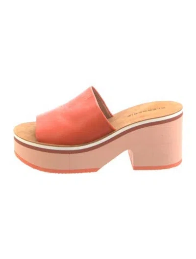 Pre-owned Robert Clergerie Leather Slides In Orange