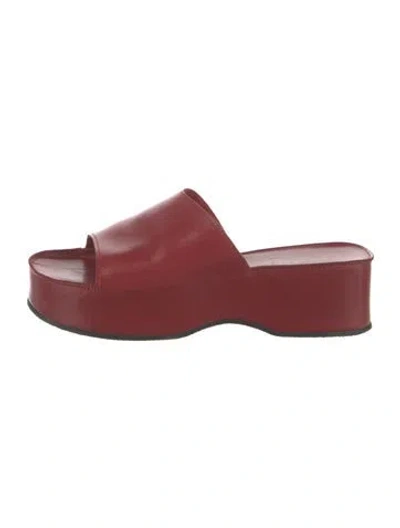 Pre-owned Robert Clergerie Leather Slides In Red