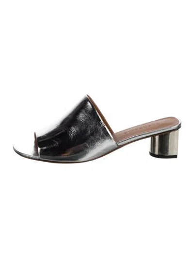 Pre-owned Robert Clergerie Leather Slides In Silver
