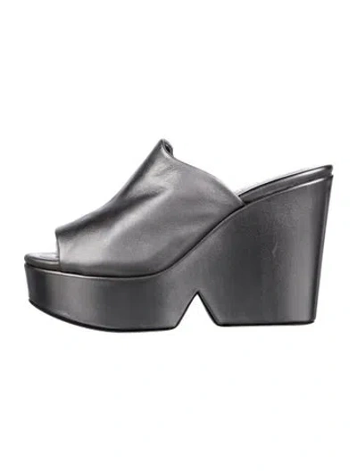 Pre-owned Robert Clergerie Leather Slides In Silver