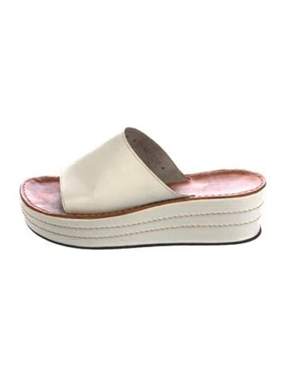 Pre-owned Robert Clergerie Leather Slides In White