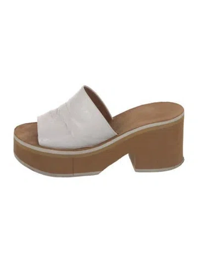 Pre-owned Robert Clergerie Leather Slides In White