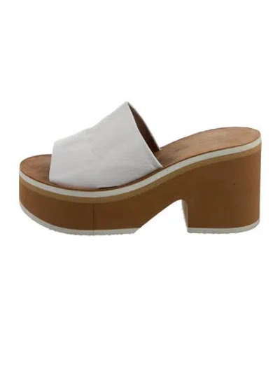 Pre-owned Robert Clergerie Leather Slides In White