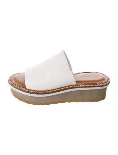 Pre-owned Robert Clergerie Leather Slides In White