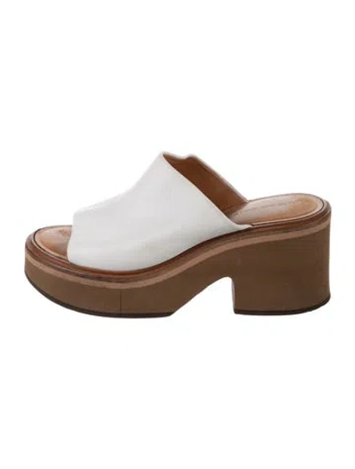 Pre-owned Robert Clergerie Leather Slides In White