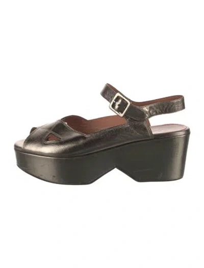 Pre-owned Robert Clergerie Leather Slingback Flats