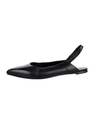 Pre-owned Robert Clergerie Leather Slingback Flats In Black