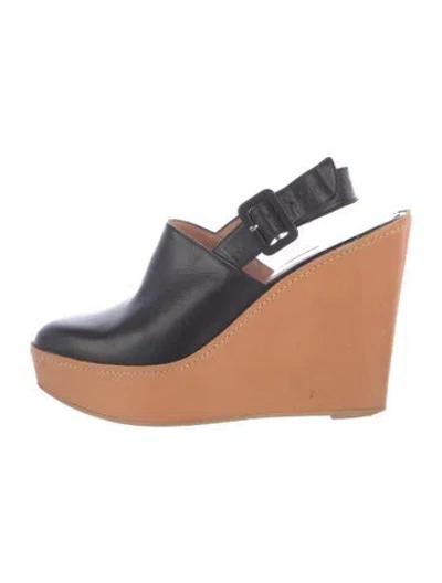 Pre-owned Robert Clergerie Leather Slingback Pumps In Black