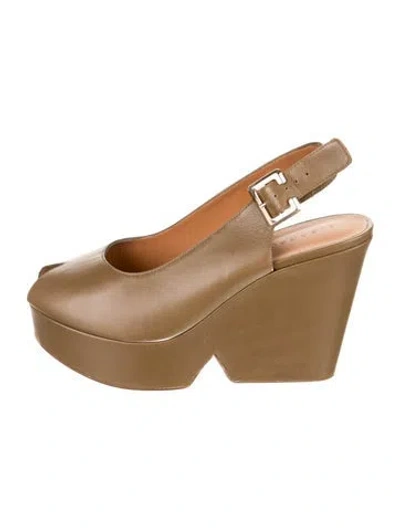 Pre-owned Robert Clergerie Leather Slingback Pumps In Brown/neutrals