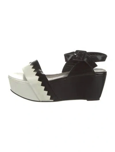 Pre-owned Robert Clergerie Leather Slingback Sandals In Black