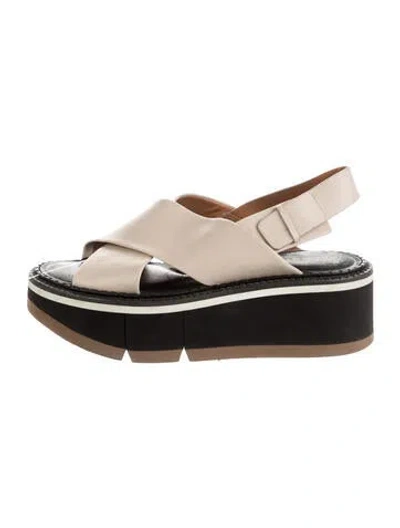 Pre-owned Robert Clergerie Leather Slingback Sandals In Black