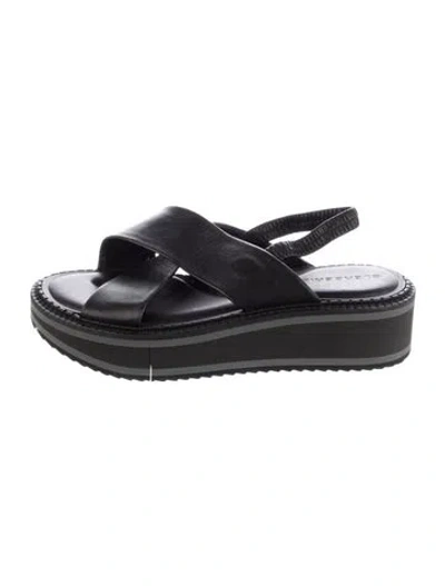 Pre-owned Robert Clergerie Leather Slingback Sandals In Black