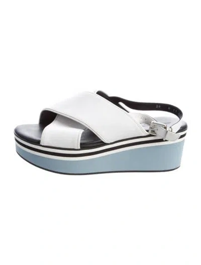 Pre-owned Robert Clergerie Leather Slingback Sandals In Blue