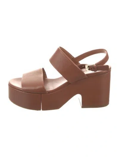 Pre-owned Robert Clergerie Leather Slingback Sandals In Neutral