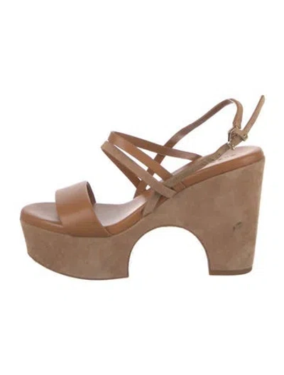 Pre-owned Robert Clergerie Leather Slingback Sandals In Neutral