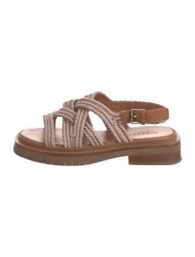 Pre-owned Robert Clergerie Leather Slingback Sandals In Pink