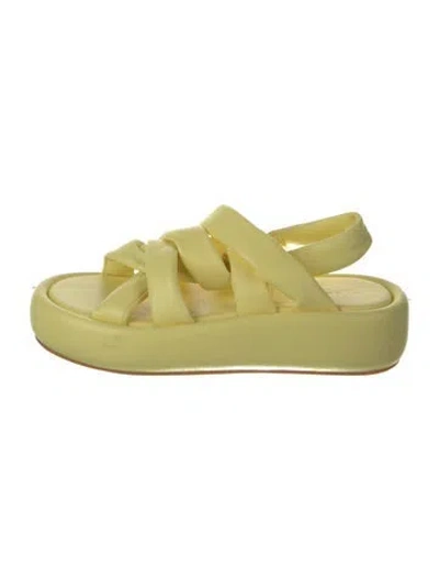 Pre-owned Robert Clergerie Leather Slingback Sandals In Yellow