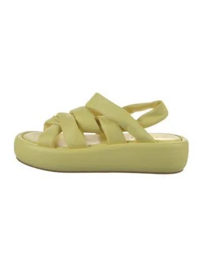Pre-owned Robert Clergerie Leather Slingback Sandals In Yellow