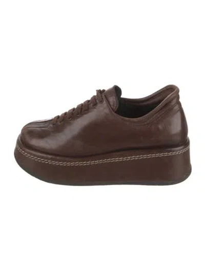 Pre-owned Robert Clergerie Leather Sneakers In Brown